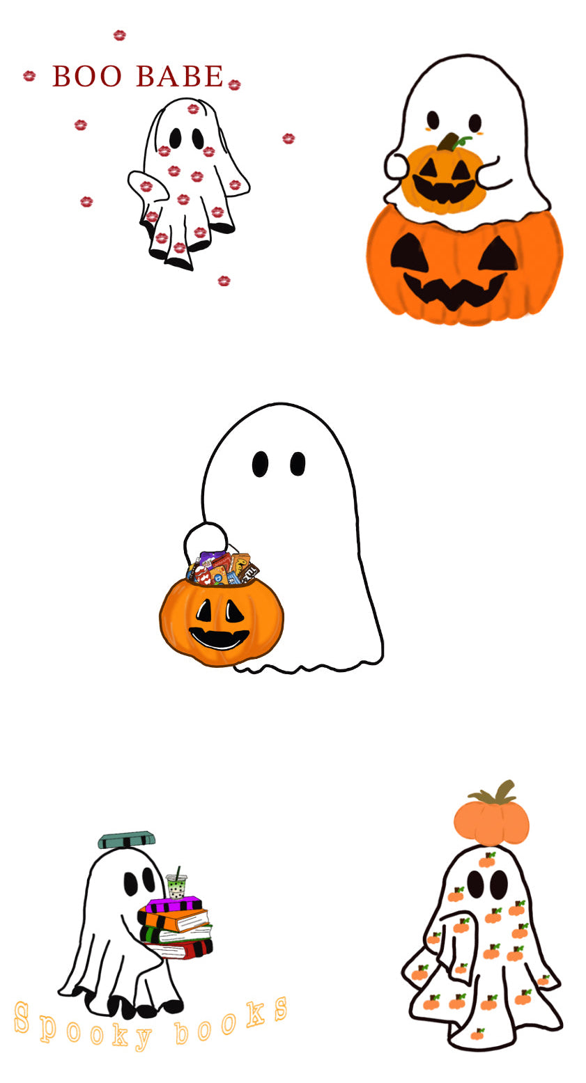 Spooky Cute Ghosties ā Halloween Sticker Set